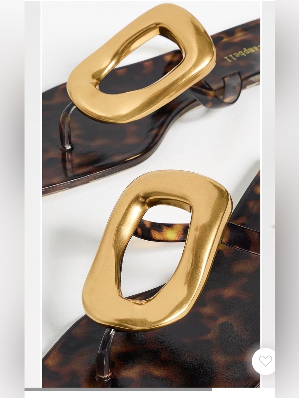 Jeffrey Campbell Tortoiseshell Brown and Gold Square Toe Slide Sandals - Picture 5 of 7